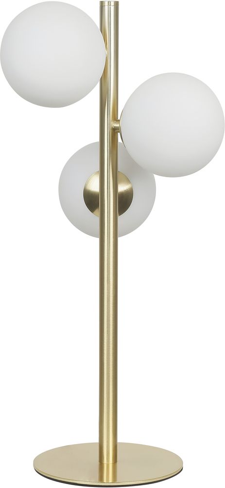 Bordlampe Molekyl - Matt messing / hvit